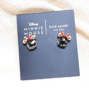 Kate Spade Disney Minnie Gold Black Stud Earrings